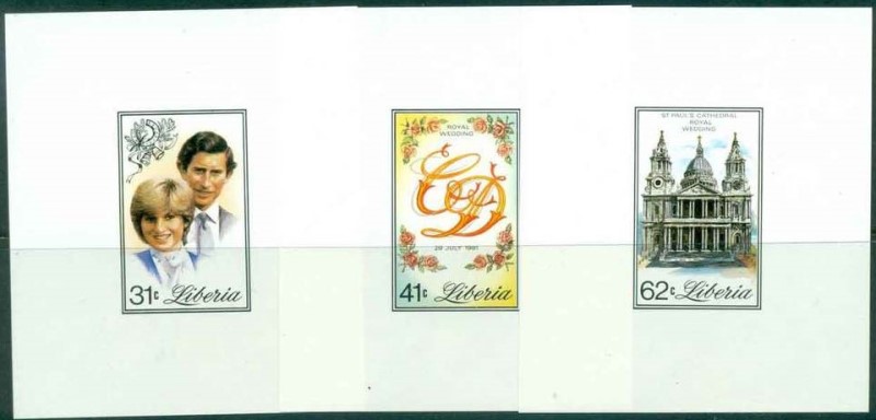 Liberia 1981 Royal Wedding of Prince Charles and Princess Diana Deluxe Sheetlet Set Liberia 1981 Royal Wedding of Prince Charles and Princess Diana Deluxe Sheetlet Set